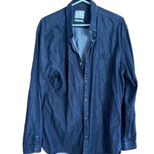 (Z6) Jack & Jones Denim Snap Up Jean Shirt Mens 2XL